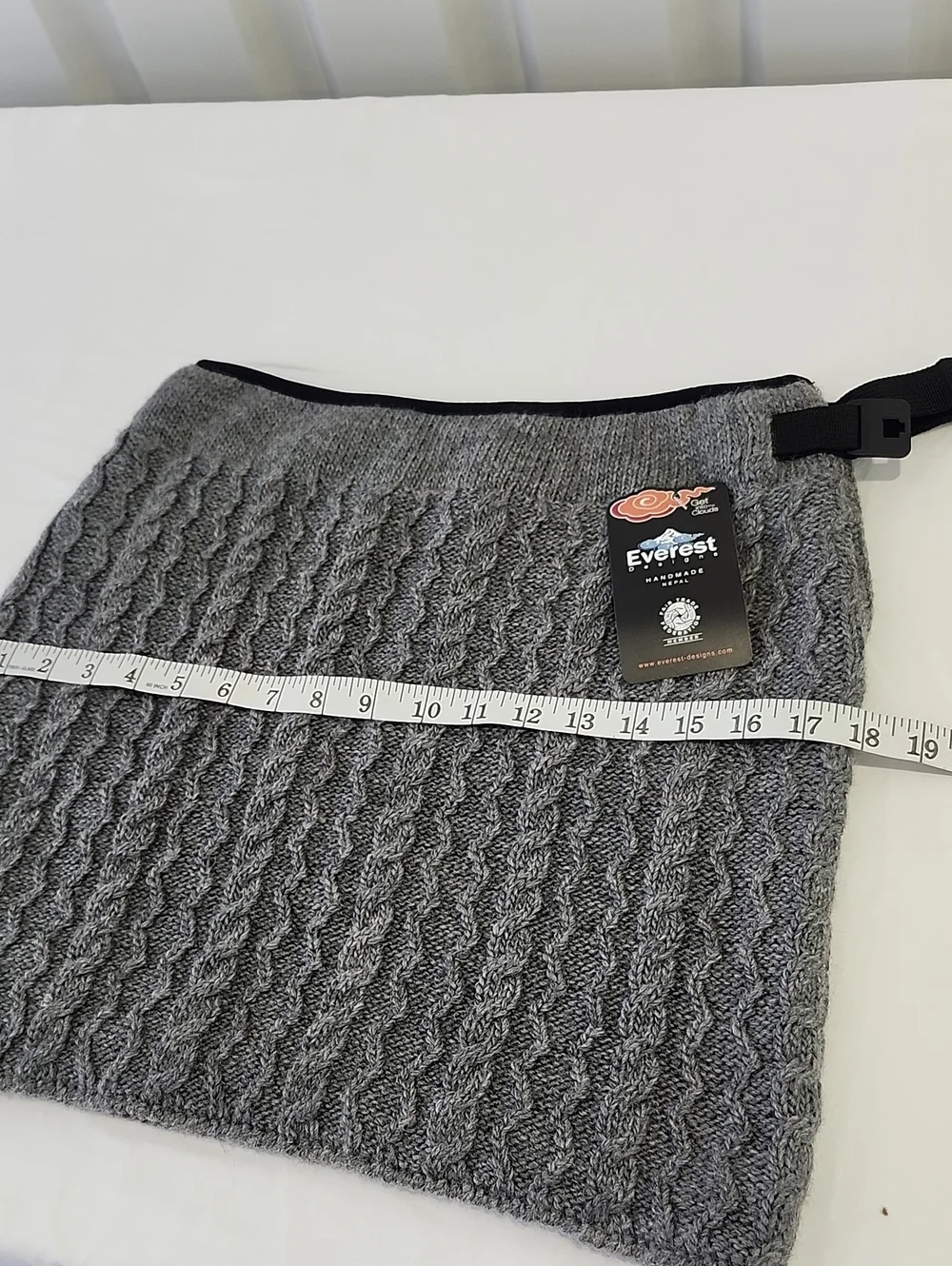 Everest Designs 100% Wool Cable Knit Skirt Gray Med NWT Apres Ski Layering Lined